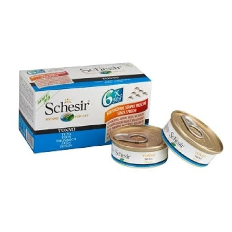 Cibo umido per gatti agras pet foods schesir tonno in gelatina 6x50g