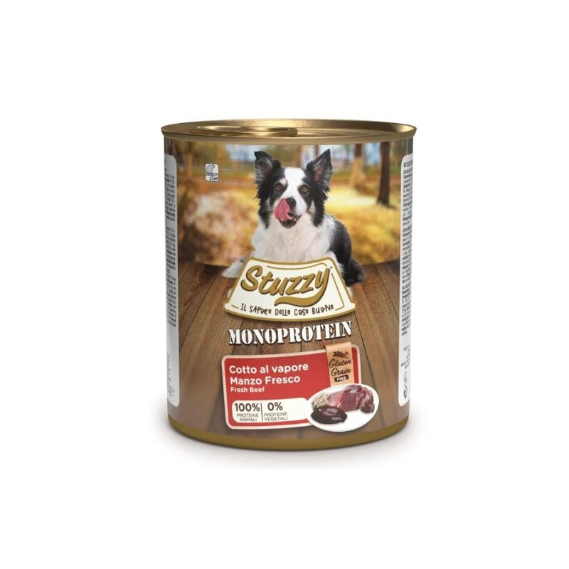 Cibo umido agras pet foods stuzzy monoproteine â??â??di manzo per