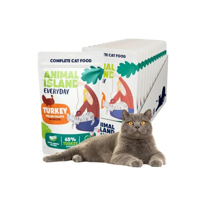 Mangime animal island everyday filetti di tacchino in brodo per gatti