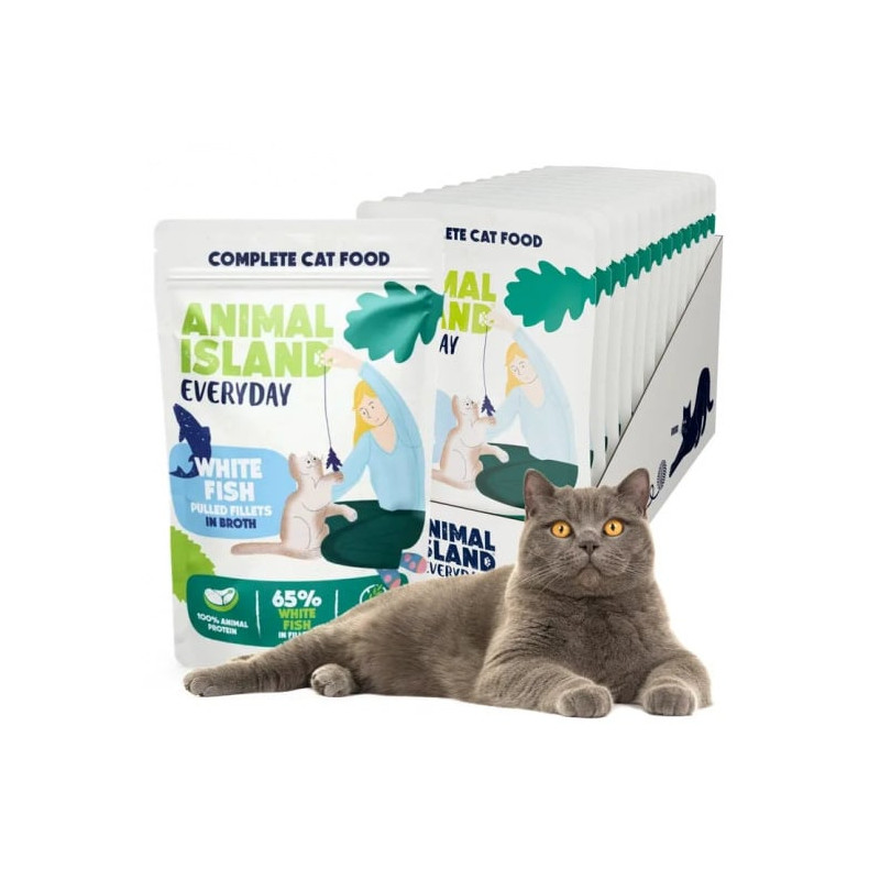 Mangime animal island everyday filetti di pesce bianco in brodo per