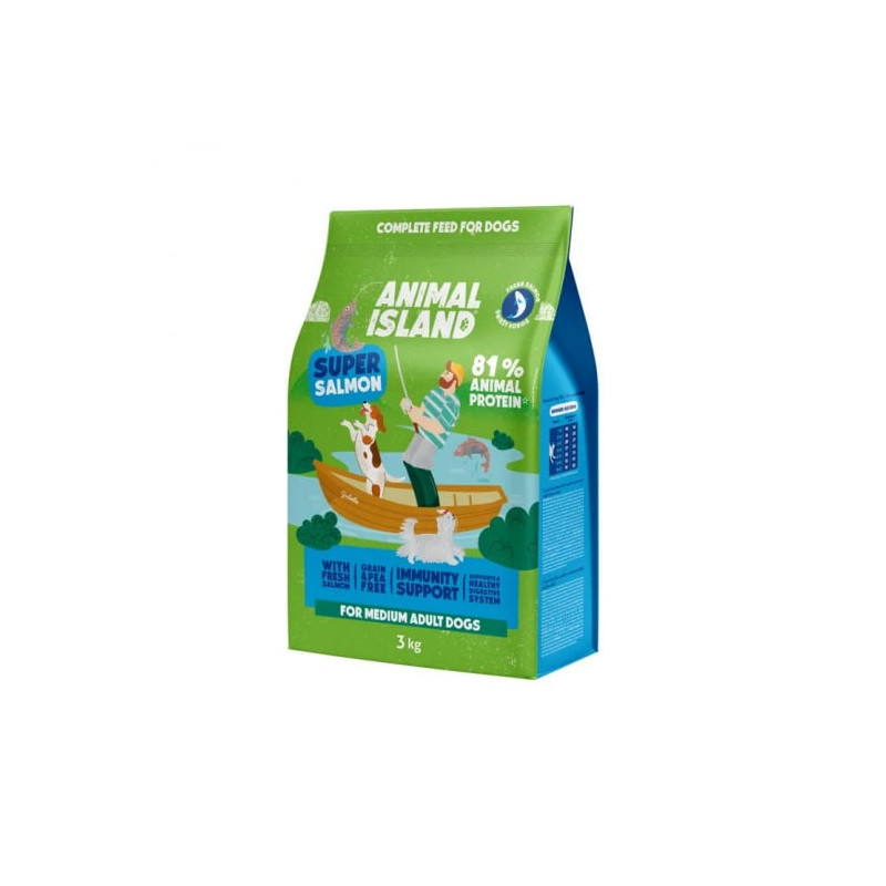 Mangime animal island super salmone per cani 3kg