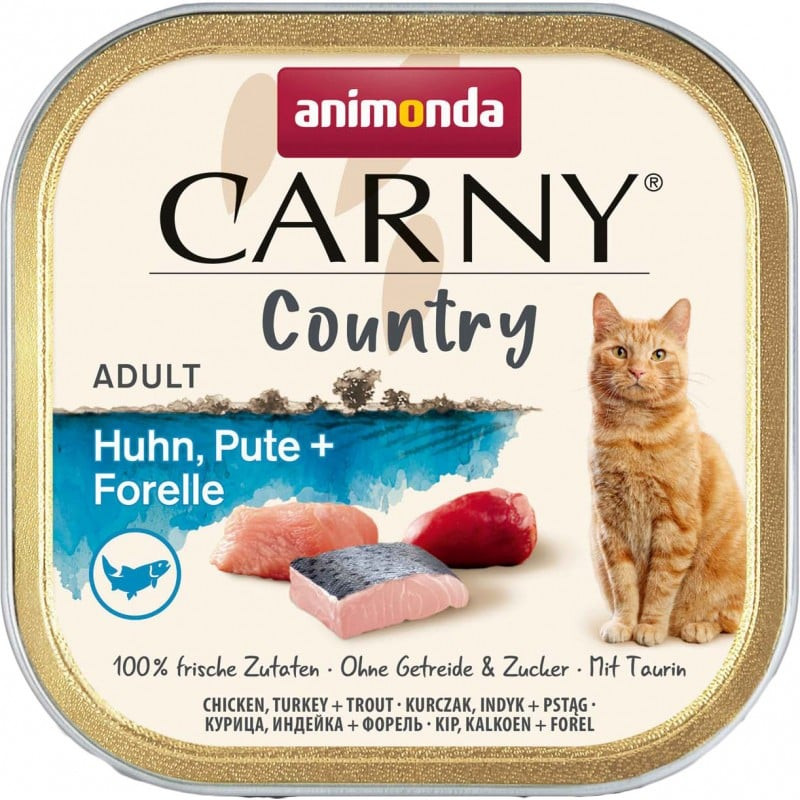 Mangime animonda carny country pollo tacchino + trota per gatti 100g