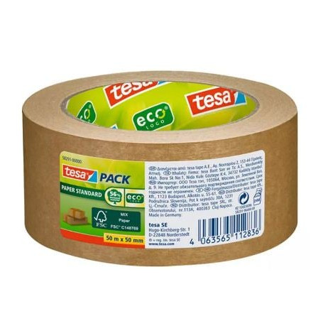 Nastro adesivo cf6 tesatesapack paper ecologo 50x50mm marrone [58291-00000-01]