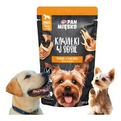 Cibo umido per cani pan miesko tacchino con anatra in salsa 150g