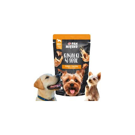 Cibo umido per cani pan miesko tacchino con anatra in salsa 150g
