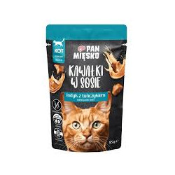 Cibo umido per gatti pan miesko tacchino con tonno in salsa 85g