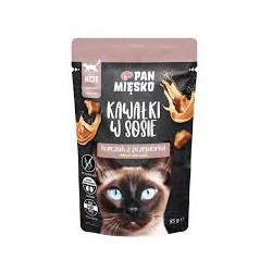 Cibo umido per gatti pan miesko pollo con quaglie in salsa 85g