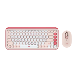Tastiera logitech pop icon combo wireless con mouse ita rosa/bianco