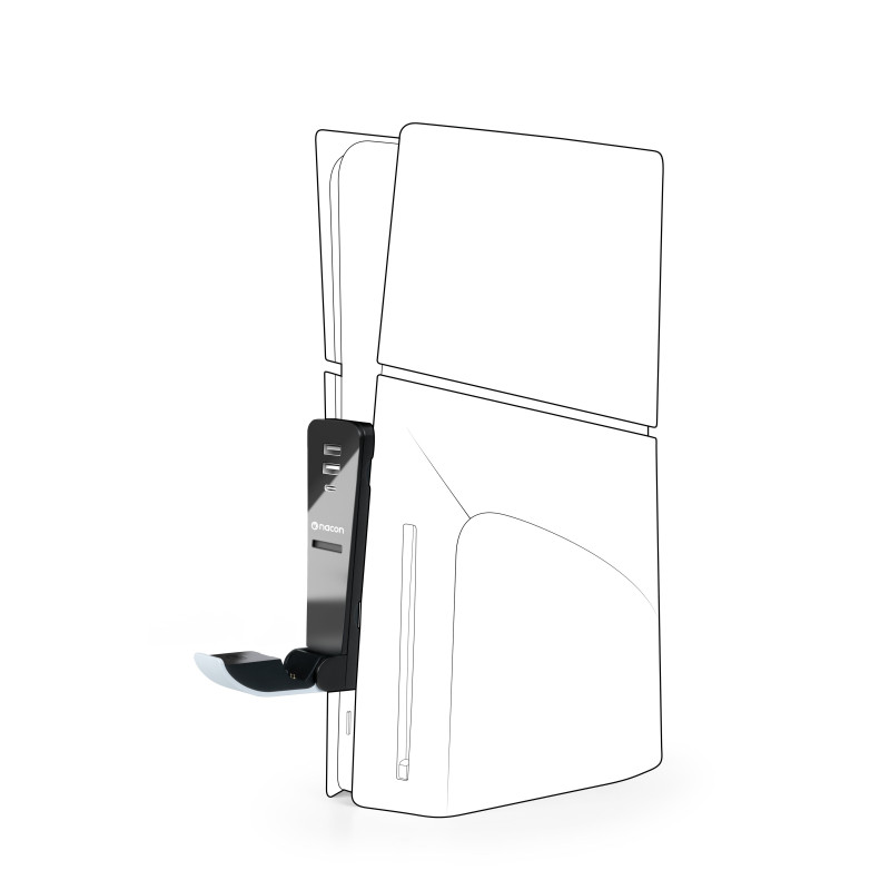 Base controller nacon per console slim ps5 + hub usb nero