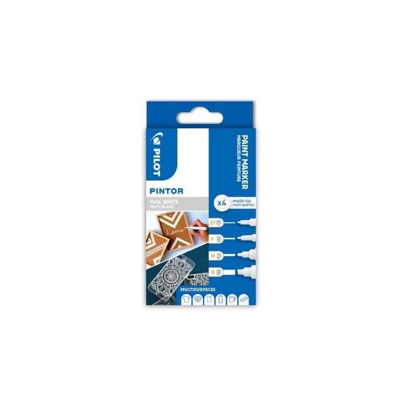 Pennarello permanente pilot pintor bianco 4pz [002397]