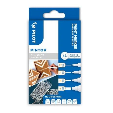 Pennarello permanente pilot pintor bianco 4pz [002397]