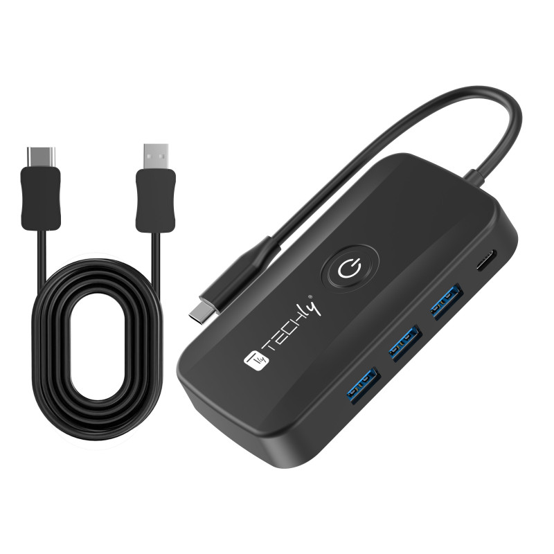 Adattatore video extender wireless con hub usb-c 5in1 nero [idata