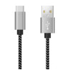 Cavo techly usb-a maschio 2.0/usb-c maschio 2a 2m grigio/nero