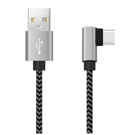 Cavo techly usb-a maschio 2.0/usb-c maschio angolato 2a 2m