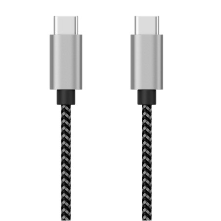 Cavo techly usb-c maschio 2.0/usb-c maschio 3a 1m grigio/nero