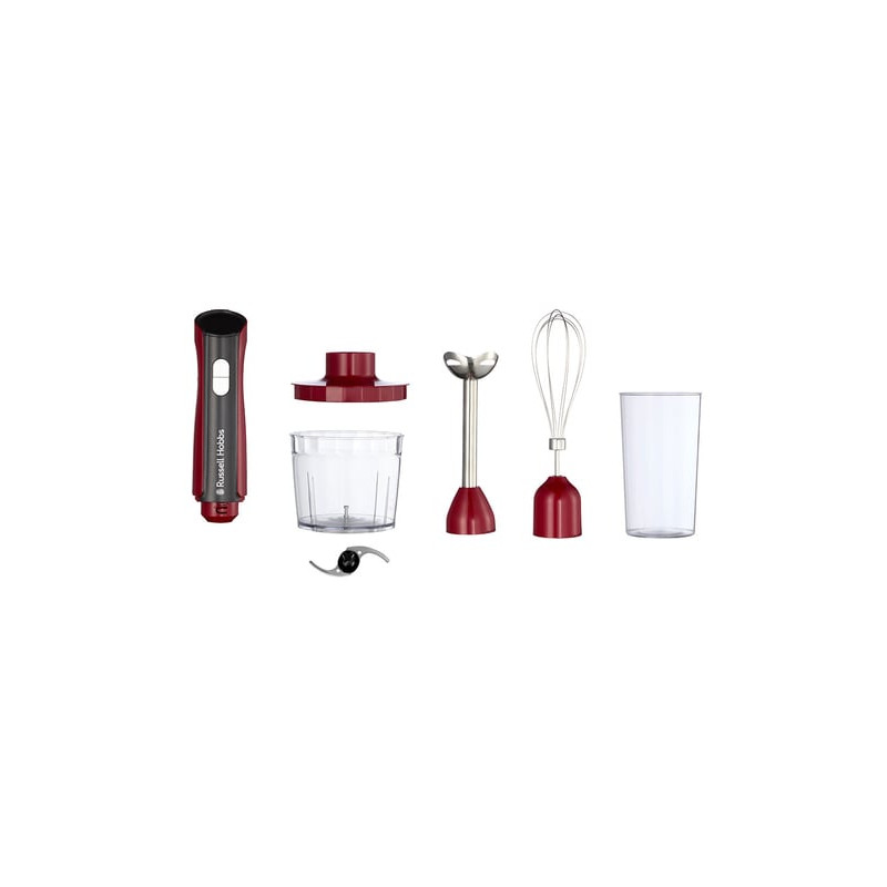 Frullatore immersione russell hobbs 27140-56 3in1 500w 1l nero/rosso/trasparente