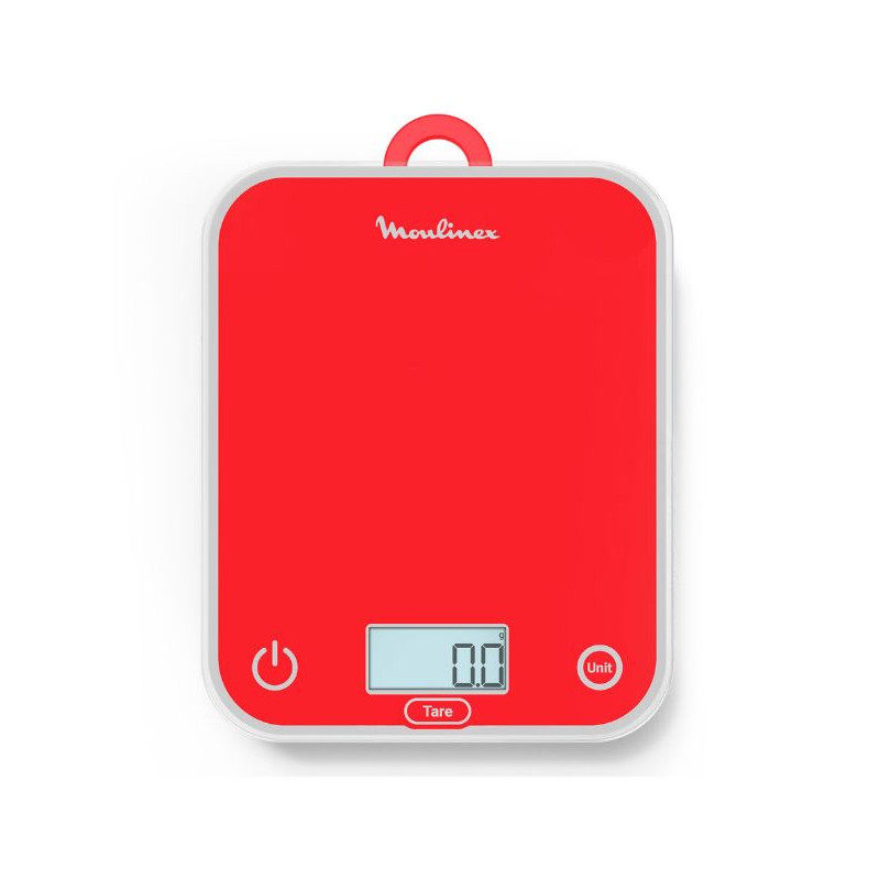 Bilancia da cucina digitale moulinex in vetro temperato 5kg rosso