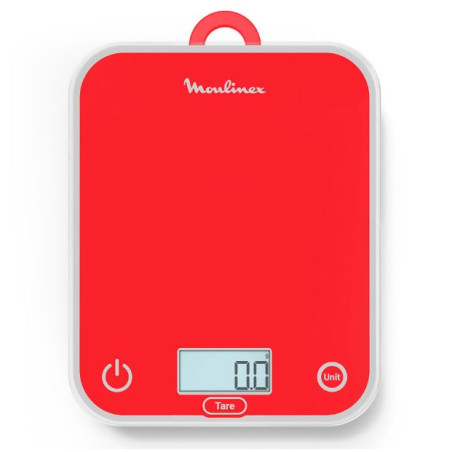 Bilancia da cucina digitale moulinex in vetro temperato 5kg rosso