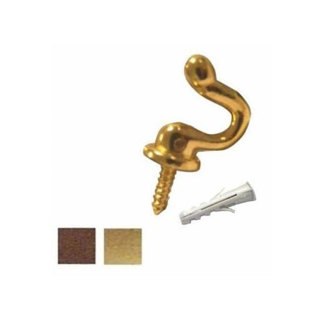 Gancio sagomato duemme 22mm bronzo 4pz [9391ab/s]