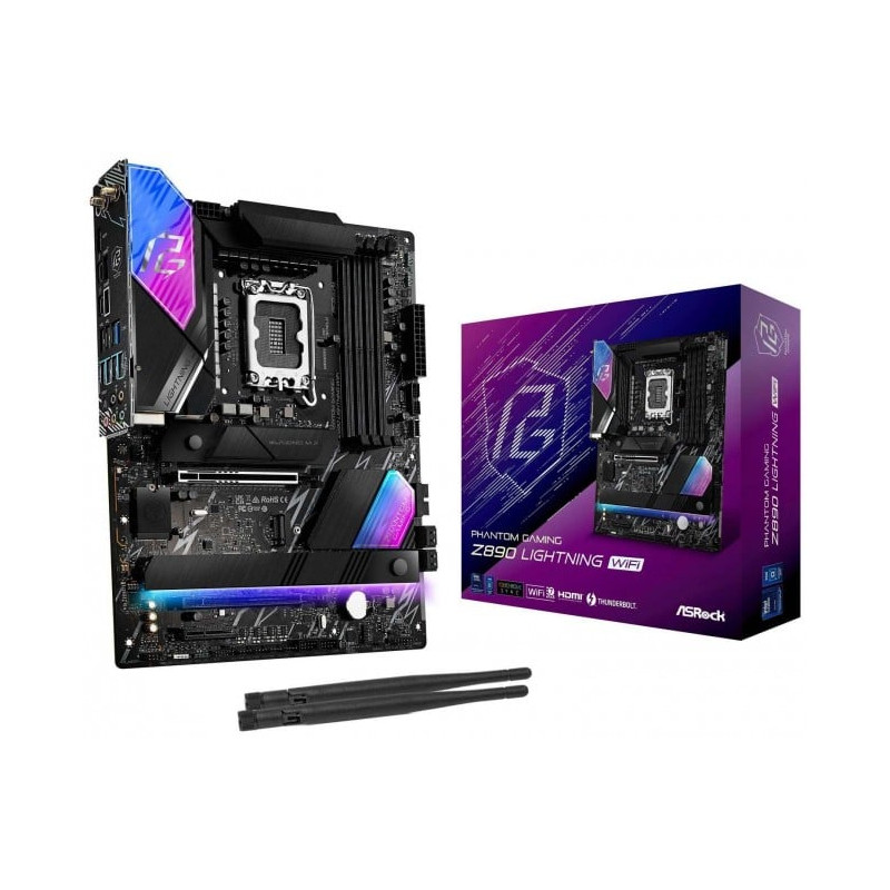 Scheda madre asrock atx 4x ddr5 nero [z890 lightning wifi]