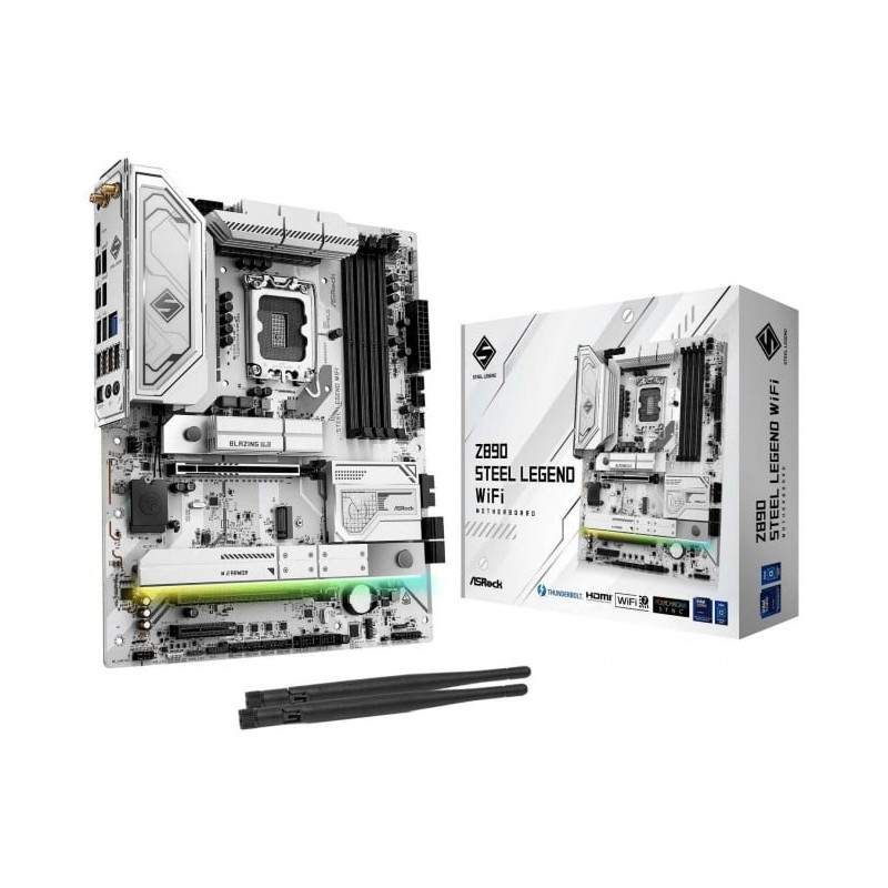 Scheda madre asrock atx 4x ddr5 wifi bianco [z890 steel legend wifi]