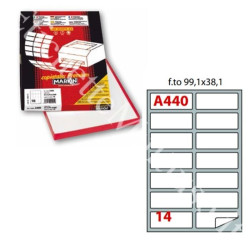 Etichette adesive markin a440 99.1Ã?38.1mm per foglio a4 bianco [x210a440]