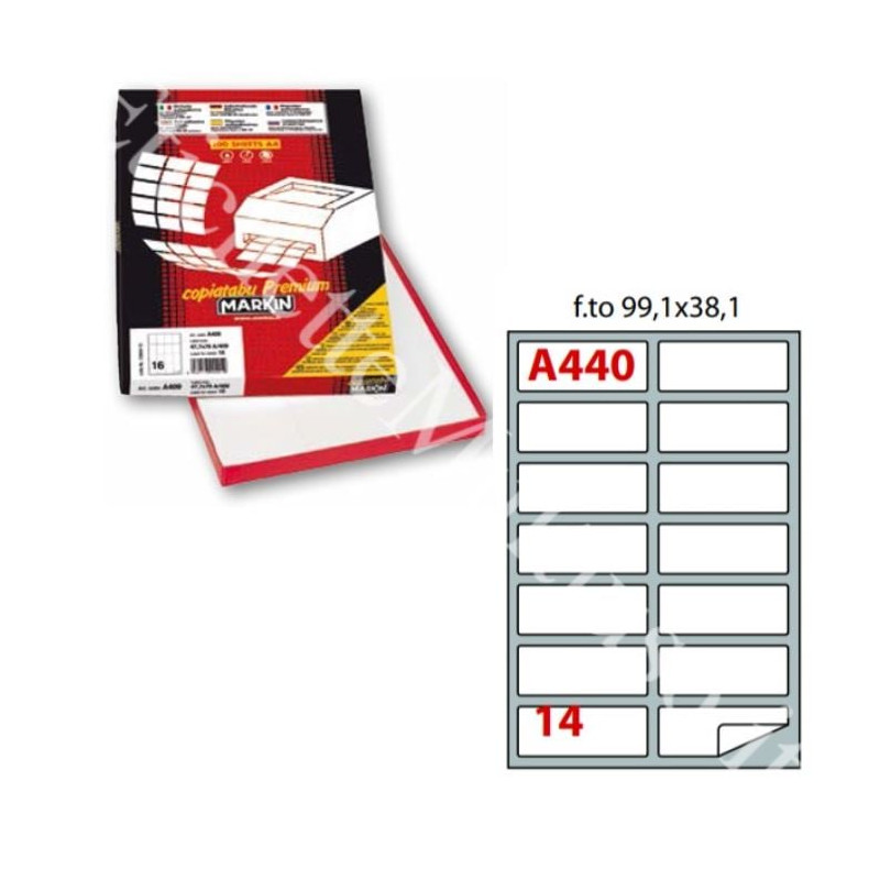 Etichette adesive markin a440 99.1Ã?38.1mm per foglio a4 bianco [x210a440]