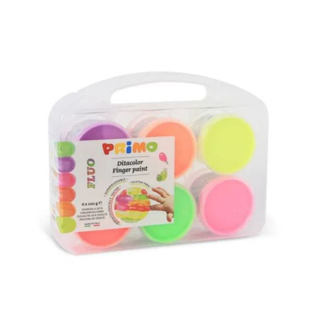 Tempere colorate primo 100ml valigetta 6 colori assortiti fluo [2214td6fluo]