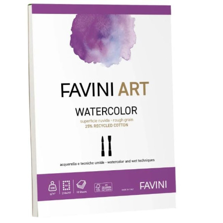 Album da disegno favini per acquerello 10 fogli 21x29.7cm bianco