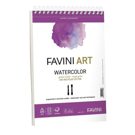 Album favini art spiralato watercolor 20fogli 23x29.7cm bianco [a290024]
