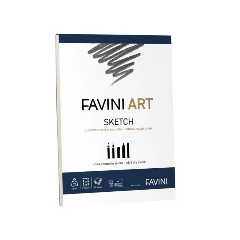 Album collato favini art sketch 21x29.7cm 40fogli bianco [a420454]