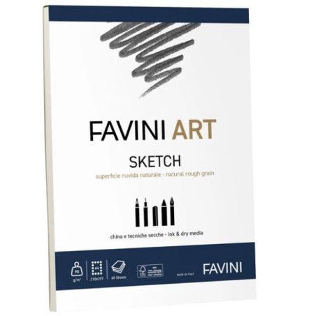 Album collato favini art sketch 21x29.7cm 40fogli bianco [a420454]