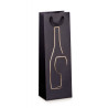 Borsa rex per bottiglia in carta kraf tinta unita nero [sdhot12 174d]