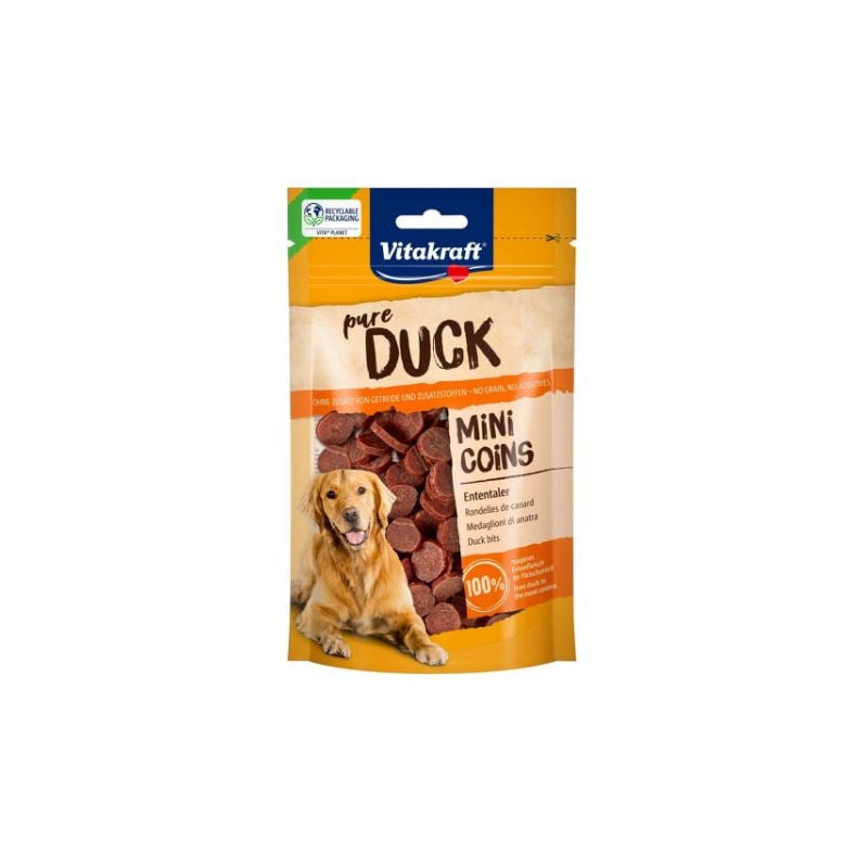 Snack per cani vitakraft duck mini coins 80g