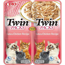 Mangime inaba cat twin cibo umido per gatti con tonno e pollo 2x40g