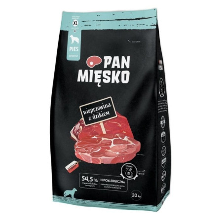 Cibo secco pan miesko maiale con cinghiale xl per cani 20kg