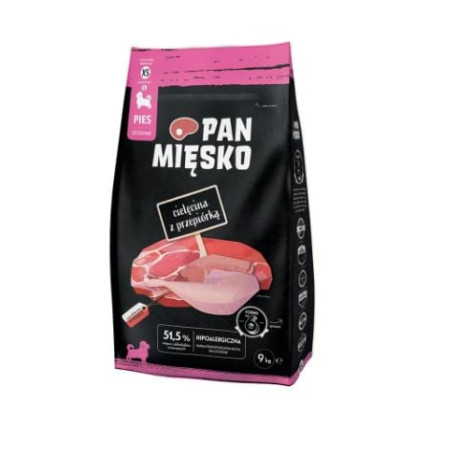 Cibo secco pan miesko vitello con quaglia xs per cuccioli 9kg