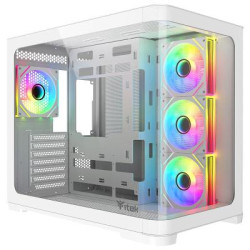 Case itek dark cave curved tower atx argb bianco [itgcadccw]