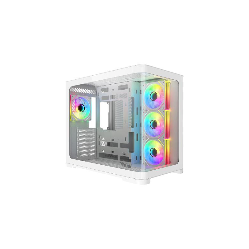 Case itek dark cave curved tower atx argb bianco [itgcadccw]