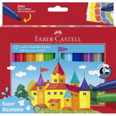 Set pennarelli faber-castell jumbo cf12 assortimento di 12 colori