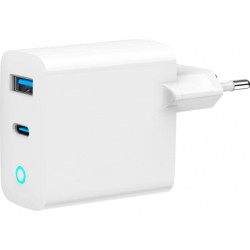 Caricabatterie gembird gan 2xusb-c/a 3.0 30w bianco [azgemul00000032]