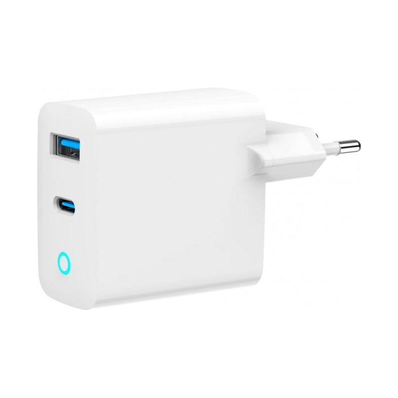 Caricabatterie gembird gan 2xusb-c/a 3.0 30w bianco [azgemul00000032]