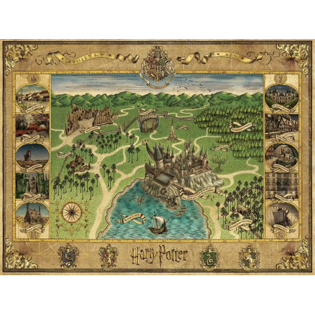 Puzzle ravensburger harry potter mappa di hogwarts multicolore 1500pz