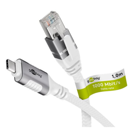 Cavo goobay ethernet usb-a 3.2 gen2 rj-45 5m bianco [74178]