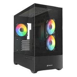 Case sharkoon mk6 rgb in vetro temperato midi tower nero [4044951041794]