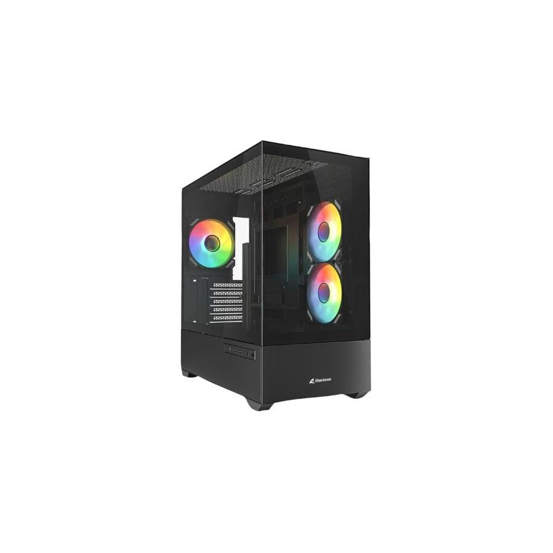 Case sharkoon mk6 rgb in vetro temperato midi tower nero [4044951041794]