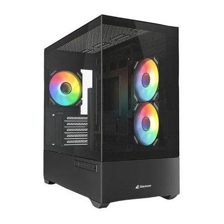 Case sharkoon mk6 rgb in vetro temperato midi tower nero [4044951041794]