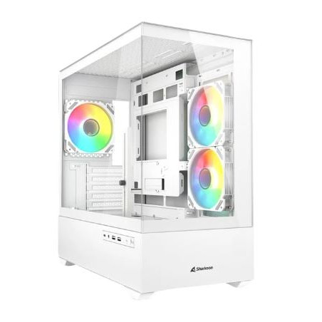 Case sharkoon mk6 rgb in vetro temperato midi tower atx bianco [4044951041800]