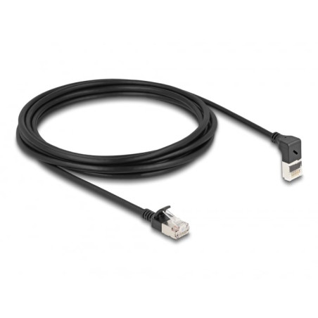 Cavo di rete delock rj-45 cat.6a s/ftp angolato 3m nero [80289]