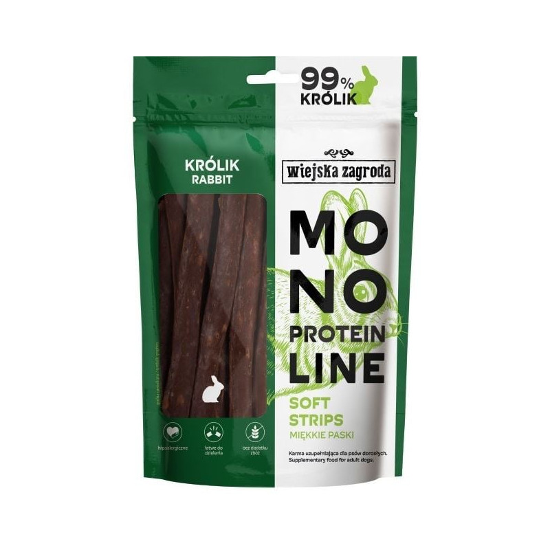 Snack wiejska zagroda monoprotein line soft strips/coniglio/dolcetti
